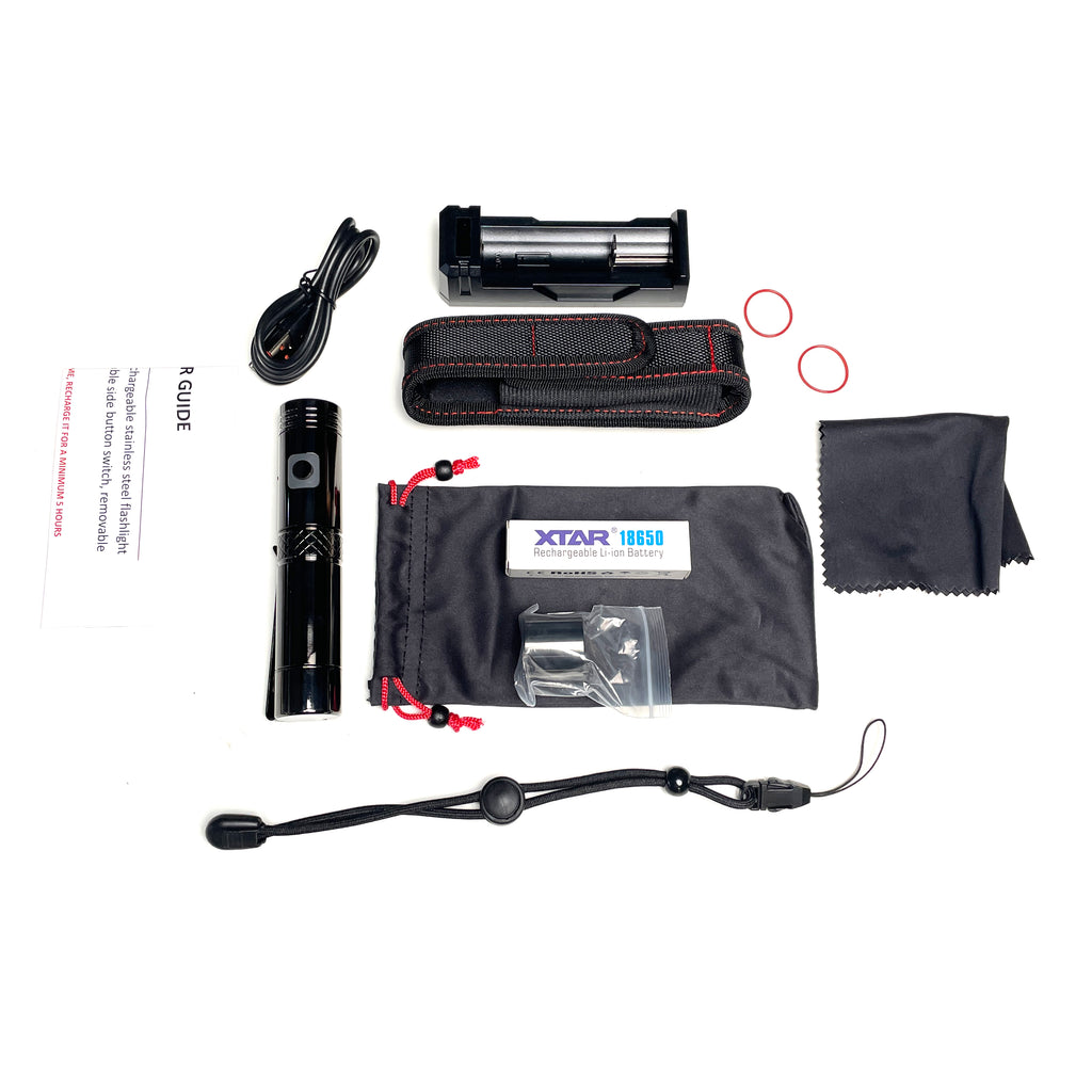 ION-X Stainless Steel PVD Flashlight Gunmetal Gray (NO RETAIL BOX)