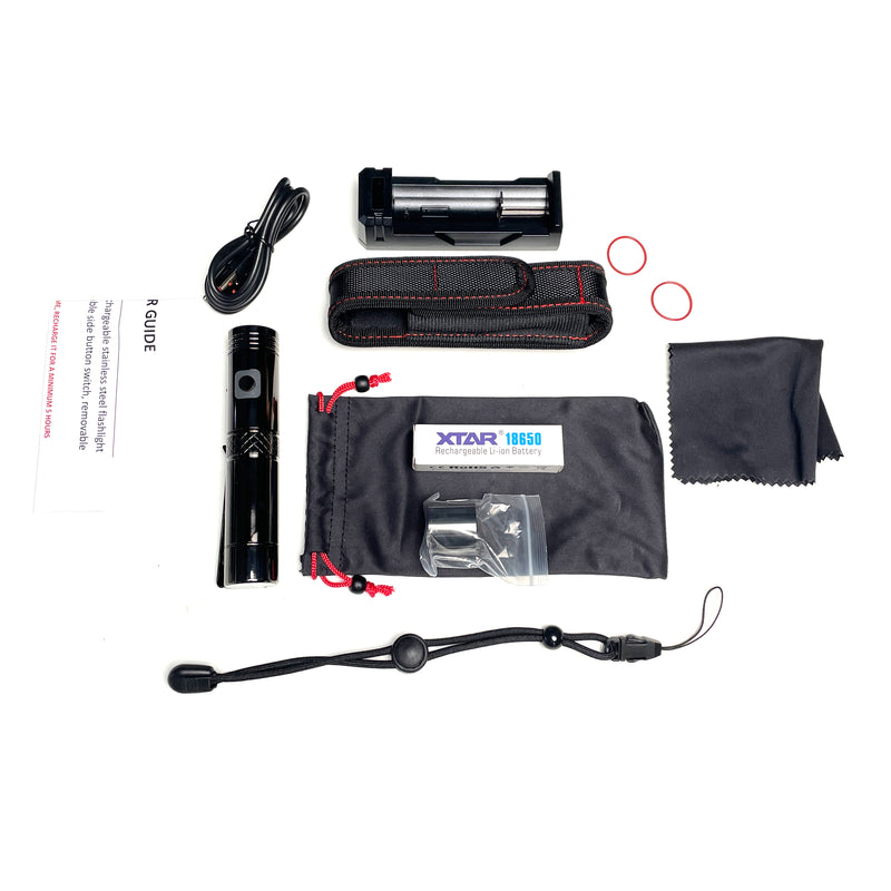 ION-X Stainless Steel PVD Flashlight Gunmetal Gray (NO RETAIL BOX)