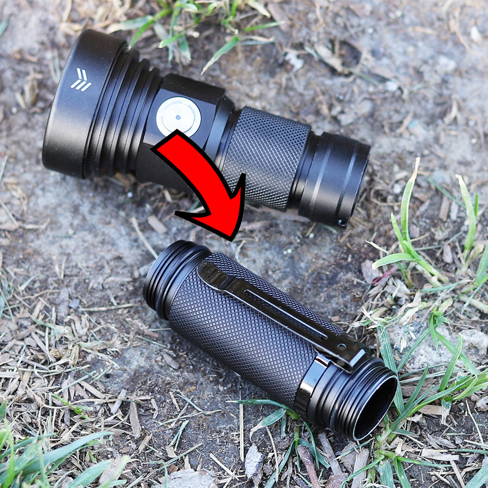 Battery Extension Tube with Removable Pocket Clip (For DART Flashlight) Dapper Design, LLC