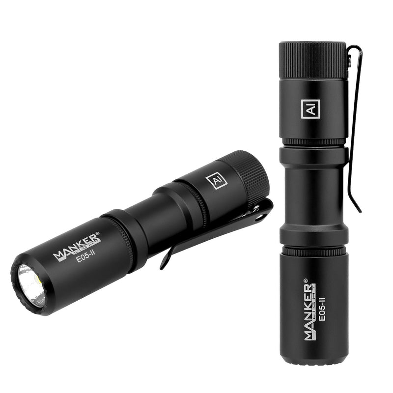 MankerLight E05 II Black Aluminum Flashlight (OPEN BOX) - Dapper Design
